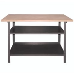 GERMANIA Werkbank Mit Holzplatte Und 2 Einlegeböden