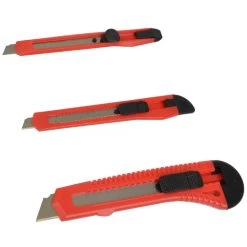 Cuttermesser Set 3-teilig Rot