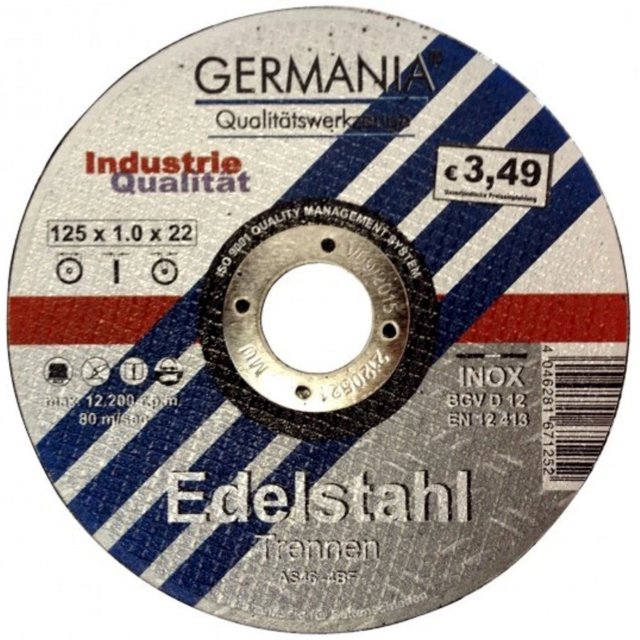 Trennscheibe Edelstahl INOX 125x1,0 Industriequalität Trennen 3 Trennscheibe Edelstahl INOX 125x1,0 Industriequalität Trennen