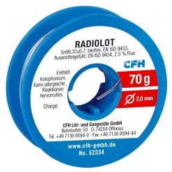 CFH Radiolot Bleifrei RL 334, Flussmittelgefüllt Ø 2 Mm, 70 G