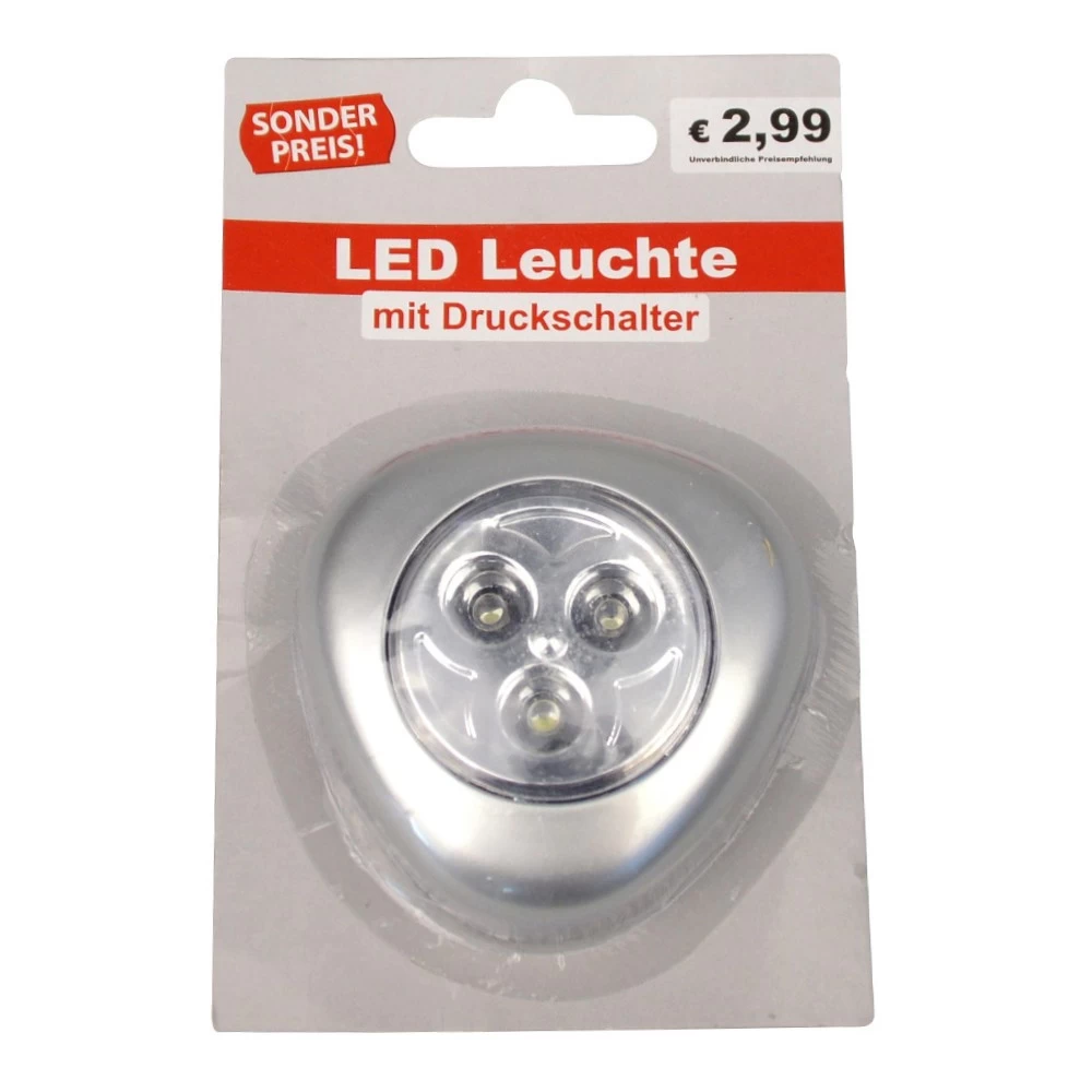 LED-Leuchte 65 X 65 X 25 Mm Silber Mit 3 LED 4 LED-Leuchte 65 X 65 X 25 Mm Silber Mit 3 LED – Bild 2