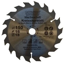GERMANIA HM-Kreissägeblatt Für Holz Ø 150 Mm Mit 18 Zähne