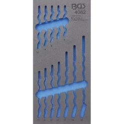 BGS Werkstattwageneinlage 1/3 Leer Für 12 Ring-Maulschlüssel SW 6-22 Mm