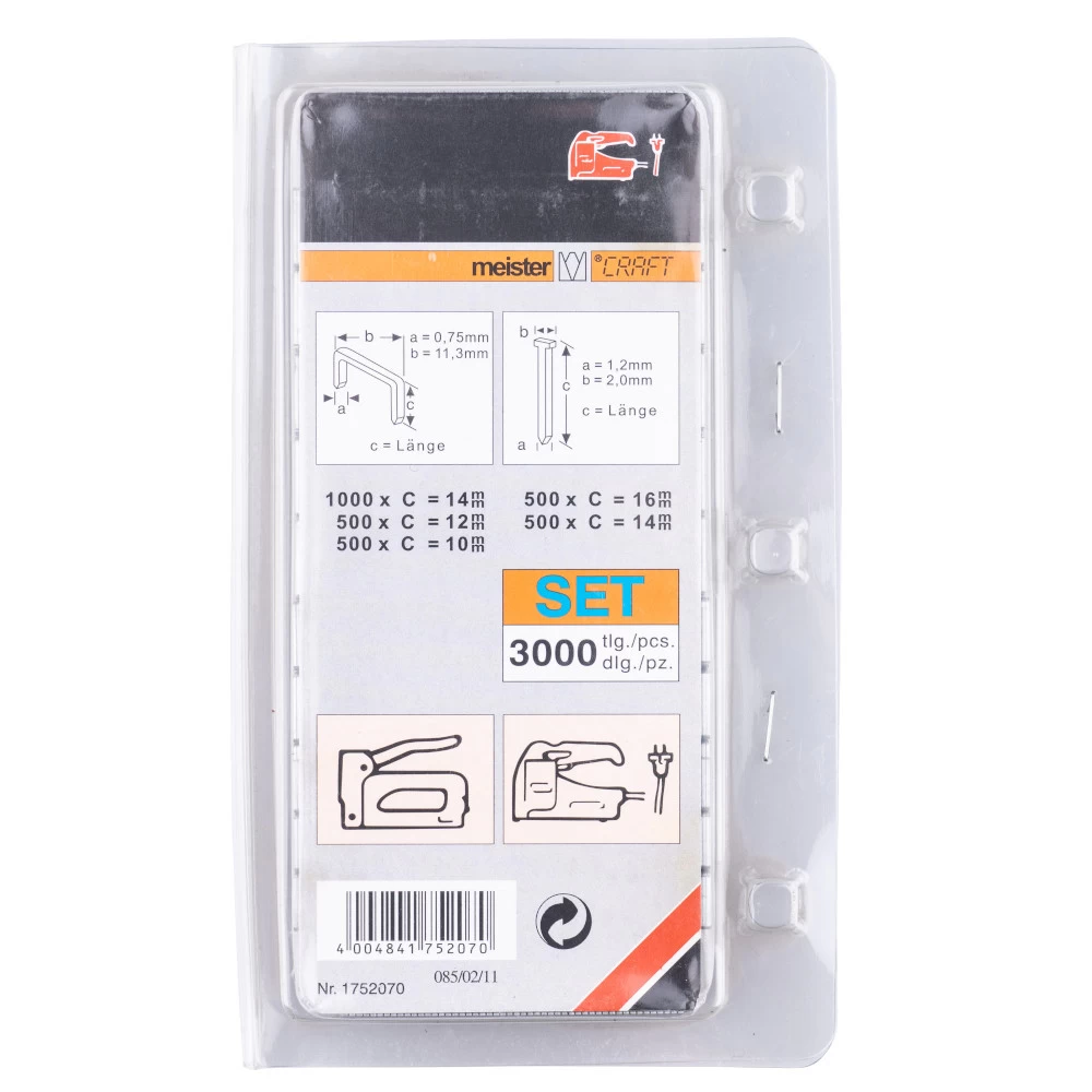 Nagel- Und Klammer-Sortiment 3000 Stück 4 Nagel- Und Klammer-Sortiment 3000 Stück – Bild 2