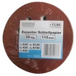 GERMANIA Schleifpapier-Set 115 Mm 30-teilig Von K40-180 Für Exzenterschleifer
