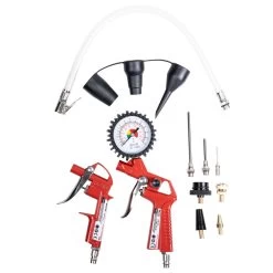 Druckluft-Zubehör-Set Mit 13-teilig, Inklusive Reifenprüfer Und Ausblaspistole