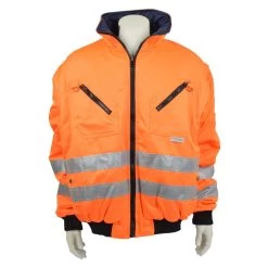 Asatex Warnschutz Pilotenjacke 2in1 Orange EN471 Weste Und Arbeitsjacke Größe XXL